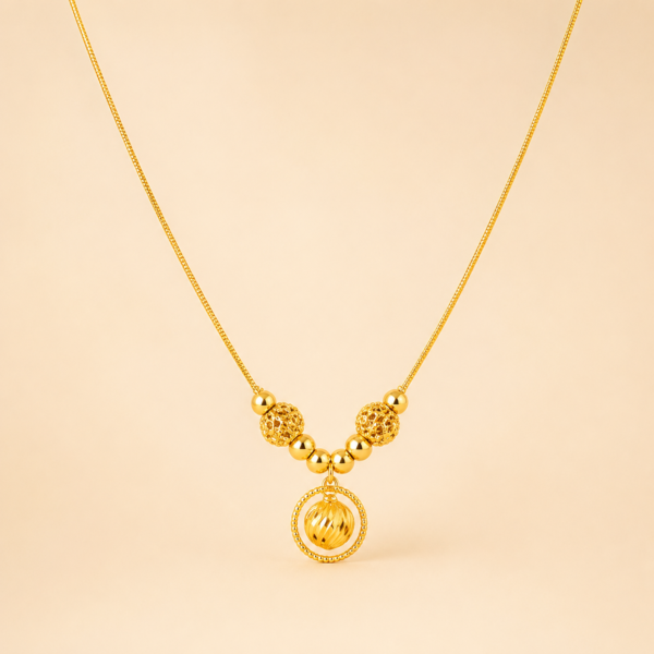 Gold Plated Pendant-350 (Golden)(Ball)