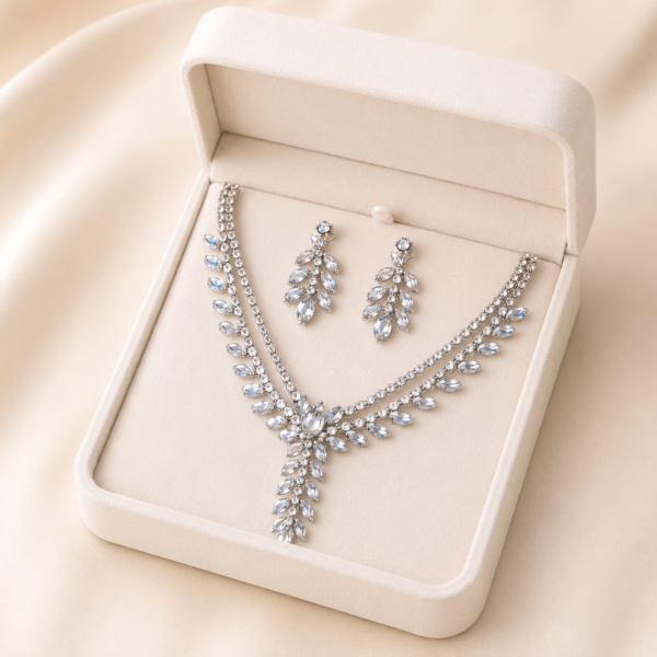 Premium Zircon Necklace-10 (Silver)