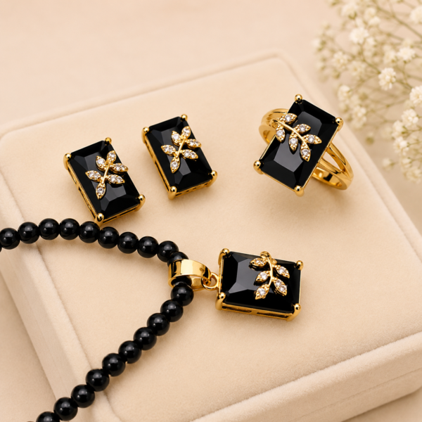 Zircon Mala Set (Black)