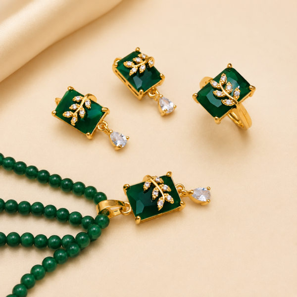 Zircon Mala Set (Green)